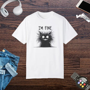 Fine Funny Cat Unisex Garment-dyed T-shirt - Dipaliz - White / s - T-shirts