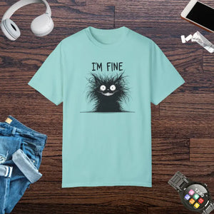 Fine Funny Cat Unisex Garment-dyed T-shirt - Dipaliz - Chalky Mint / s - T-shirts
