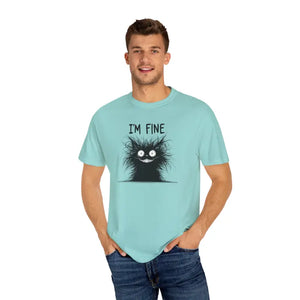 Fine Funny Cat Unisex Garment-dyed T-shirt - Dipaliz - T-shirts