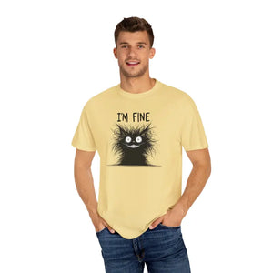 Fine Funny Cat Unisex Garment-dyed T-shirt - Dipaliz - T-shirts