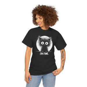 Cheeky Cat Unisex Heavy Cotton Tee - Fun Quirky Design - Dipaliz - T-shirts