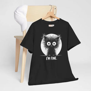 Cheeky Cat Unisex Heavy Cotton Tee - Fun Quirky Design - Dipaliz - T-shirts