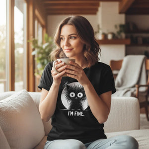 DipaliZ Cheeky Cat Heavy Cotton Tee Unisex Casual Style