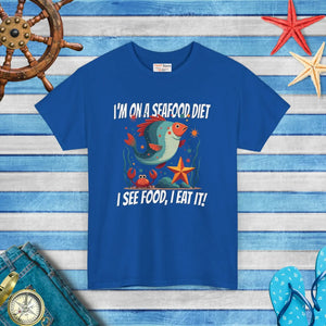 Funny Sea Food Diet Unisex Heavy Cotton Tee - Dipaliz - T-shirts