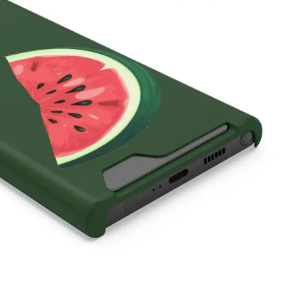 Impact-resistant Watermelon Phone Case & Card Holder Combo