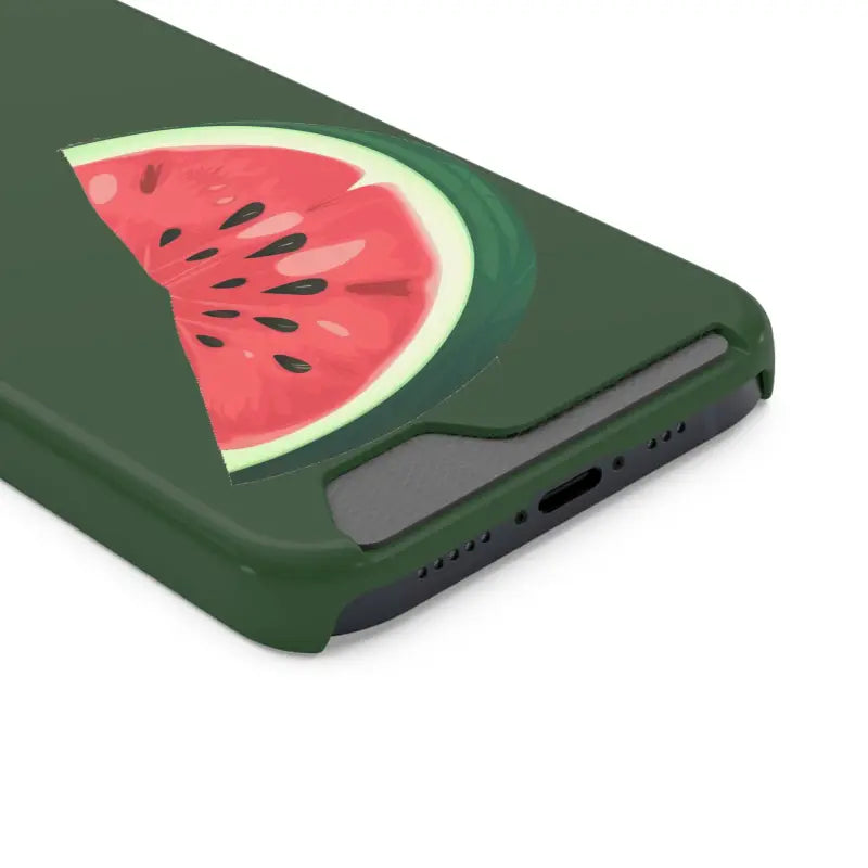 Impact-resistant Watermelon Phone Case & Card Holder Combo