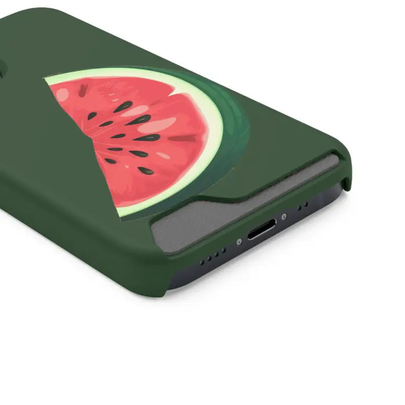 Impact-resistant Watermelon Phone Case & Card Holder Combo