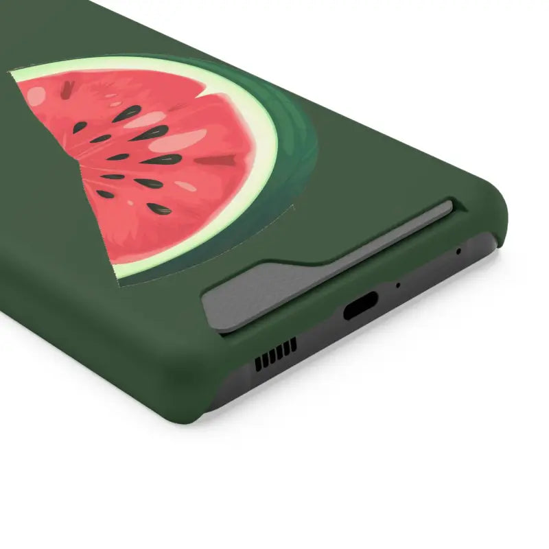 Impact-resistant Watermelon Phone Case & Card Holder Combo