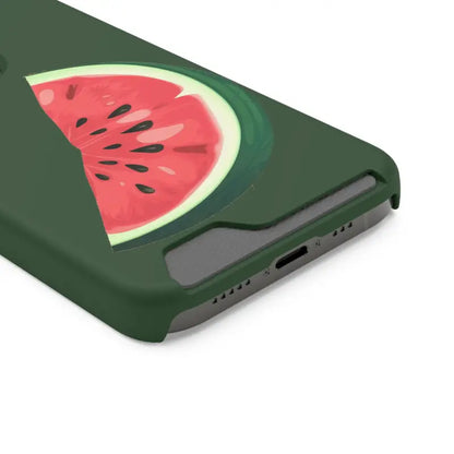 Impact-resistant Watermelon Phone Case & Card Holder Combo