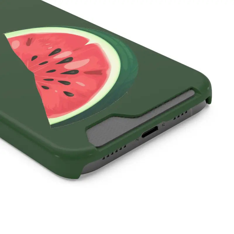 Impact-resistant Watermelon Phone Case & Card Holder Combo