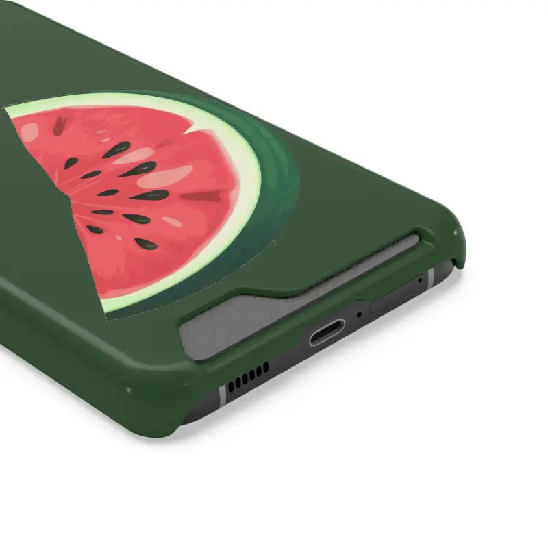 Impact-resistant Watermelon Phone Case & Card Holder Combo