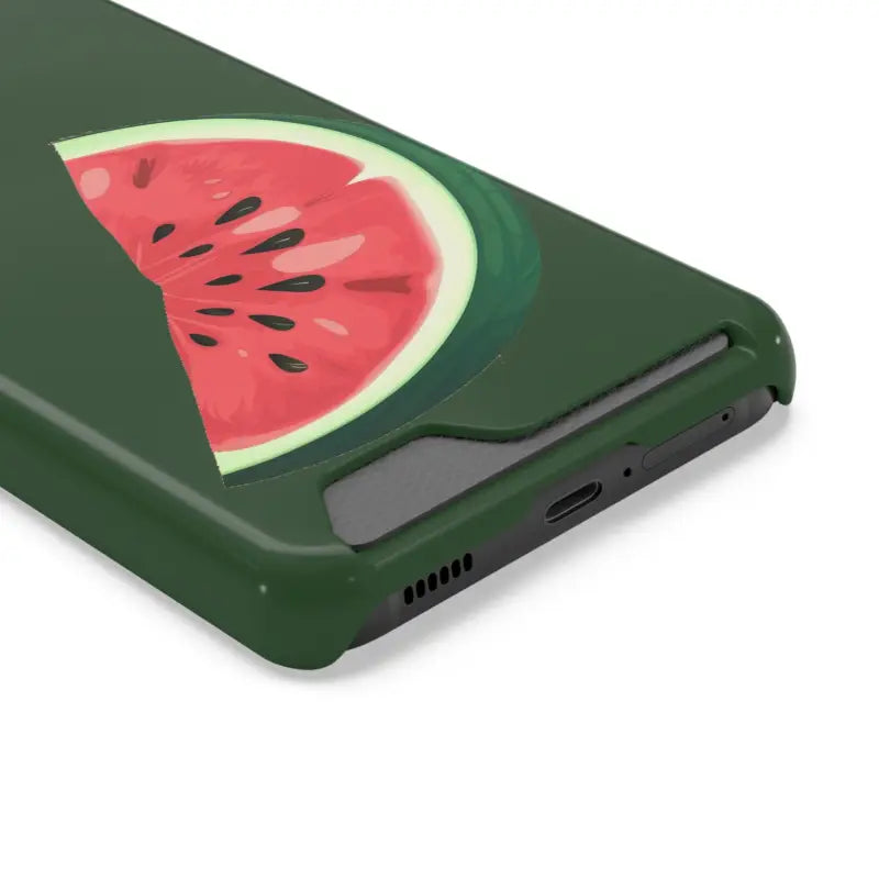 Impact-resistant Watermelon Phone Case & Card Holder Combo