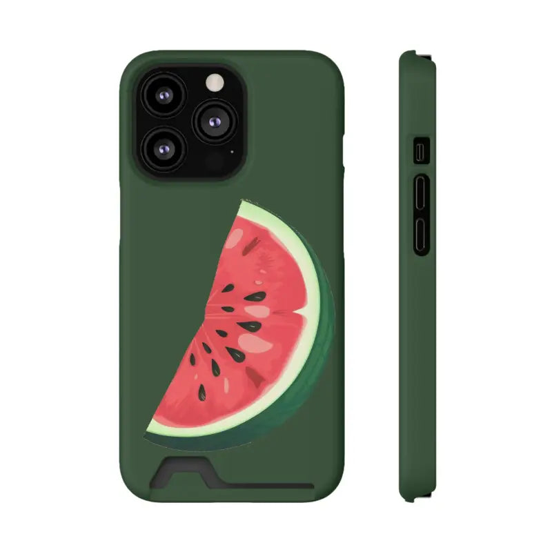 Impact-resistant Watermelon Phone Case & Card Holder Combo - Iphone 13 Pro / Matte / Without Gift Packaging