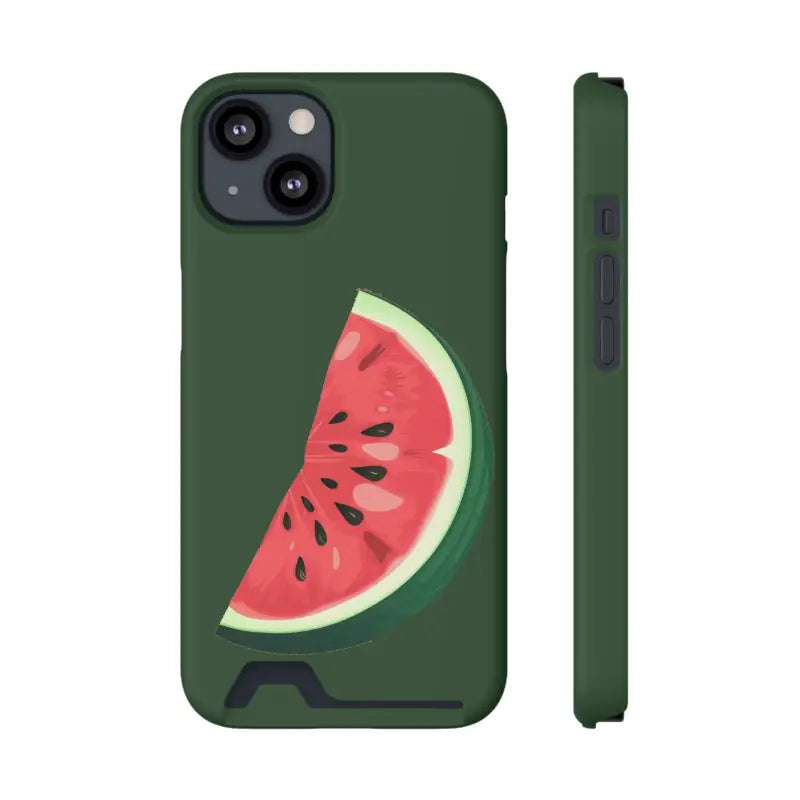 Impact-resistant Watermelon Phone Case & Card Holder Combo - Iphone 13 / Matte / Without Gift Packaging