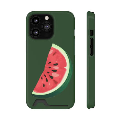 Impact-resistant Watermelon Phone Case & Card Holder Combo - Iphone 13 Pro / Glossy / Without Gift Packaging