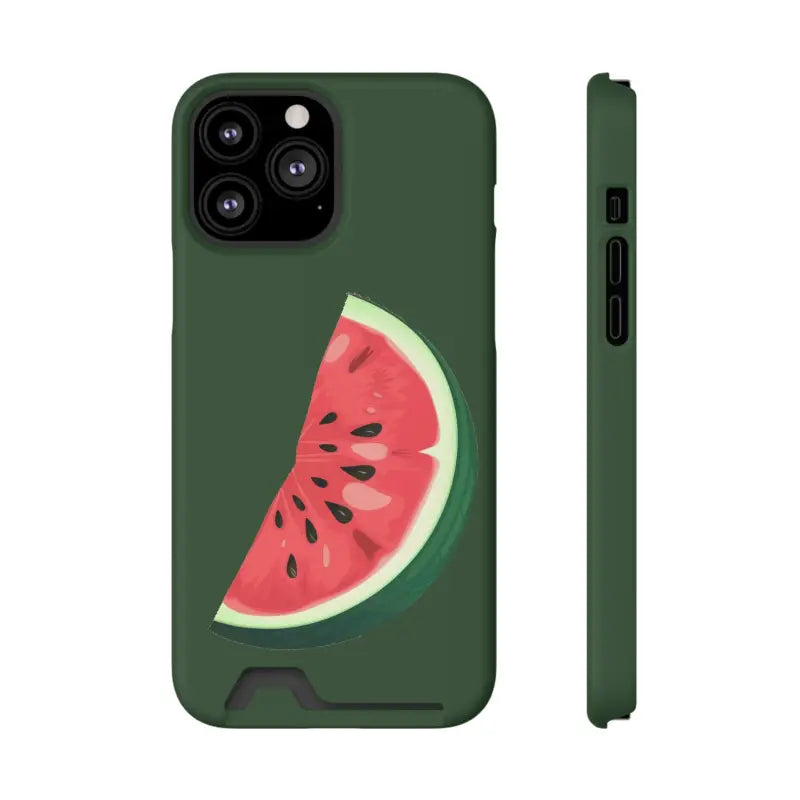 Impact-resistant Watermelon Phone Case & Card Holder Combo - Iphone 13 Pro Max / Matte / Without Gift Packaging