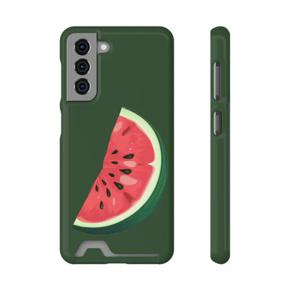 Impact-resistant Watermelon Phone Case & Card Holder Combo - Samsung Galaxy S21 / Glossy / Without Gift Packaging