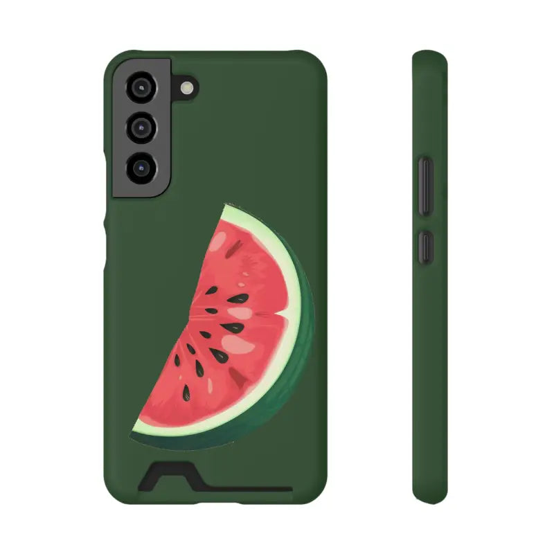 Impact-resistant Watermelon Phone Case & Card Holder Combo - Samsung Galaxy S22 Plus / Matte / Without Gift Packaging