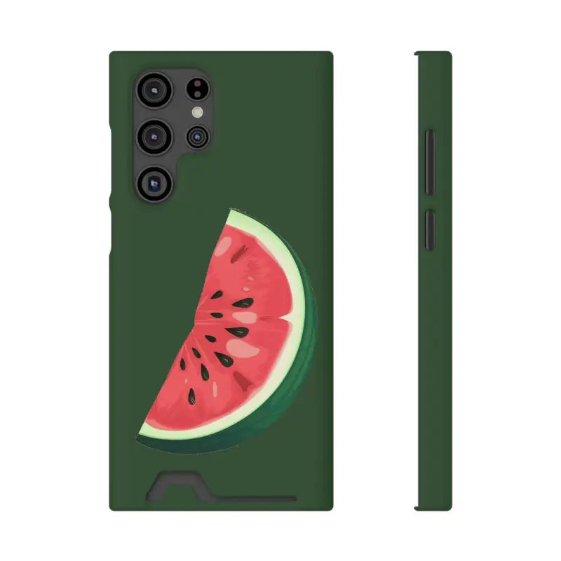 Impact-resistant Watermelon Phone Case & Card Holder Combo - Samsung Galaxy S22 Ultra / Matte / Without Gift Packaging