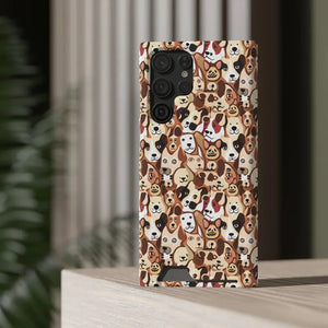 Impact Resistant Phone Case Card Holder with Dog Pattern - Dipaliz - Mobile Cases