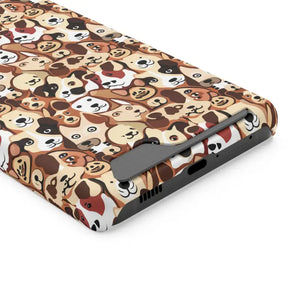 Impact Resistant Phone Case Card Holder with Dog Pattern - Dipaliz - Mobile Cases