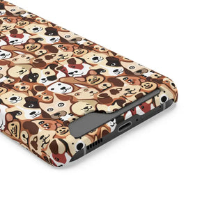 Impact Resistant Phone Case Card Holder with Dog Pattern - Dipaliz - Mobile Cases