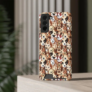Impact Resistant Phone Case Card Holder with Dog Pattern - Dipaliz - Mobile Cases