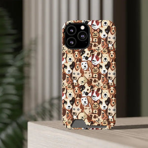 Impact Resistant Phone Case Card Holder with Dog Pattern - Dipaliz - Mobile Cases