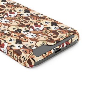 Impact Resistant Phone Case Card Holder with Dog Pattern - Dipaliz - Mobile Cases