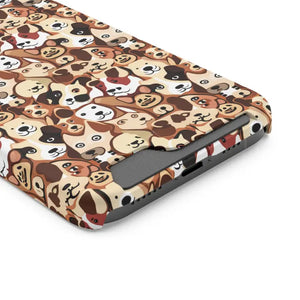 Impact Resistant Phone Case Card Holder with Dog Pattern - Dipaliz - Mobile Cases