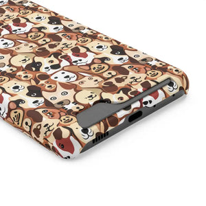 Impact Resistant Phone Case Card Holder with Dog Pattern - Dipaliz - Mobile Cases