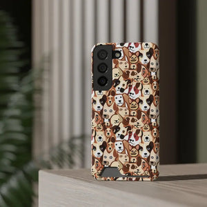Impact Resistant Phone Case Card Holder with Dog Pattern - Dipaliz - Mobile Cases