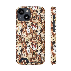 Impact Resistant Phone Case Card Holder with Dog Pattern - Dipaliz - Iphone 13 Mini / Matte / Without Gift Packaging
