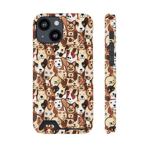 Impact Resistant Phone Case Card Holder with Dog Pattern - Dipaliz - Iphone 13 Mini / Glossy / Without Gift Packaging