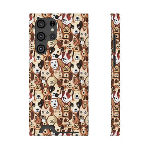 Impact Resistant Phone Case Card Holder with Dog Pattern - Dipaliz - Samsung Galaxy S22 Ultra / Matte / Without Gift