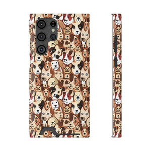 Impact Resistant Phone Case Card Holder with Dog Pattern - Dipaliz - Samsung Galaxy S22 Ultra / Glossy / Without Gift
