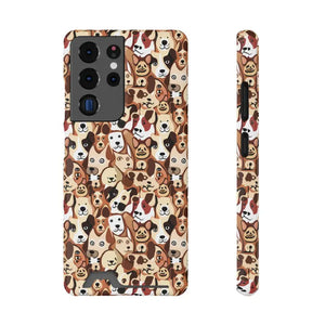 Impact Resistant Phone Case Card Holder with Dog Pattern - Dipaliz - Samsung Galaxy S21 Ultra / Glossy / Without Gift