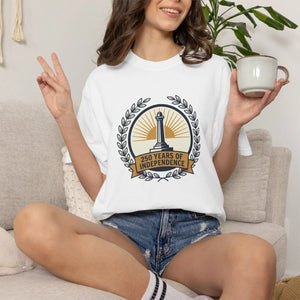 Independence Lighthouse Tee, ?250 Years of Independence’ Commemorative T-shirt - T-shirts - m