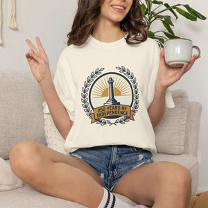 Independence Lighthouse Tee, ?250 Years of Independence’ Commemorative T-shirt - T-shirts - m