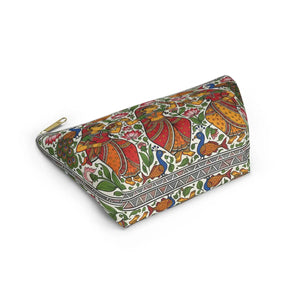 Indian Folk Art Accessory Pouch T-bottom Makeup Bag - Dipaliz - Bags