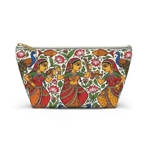 Indian Folk Art Accessory Pouch T-bottom Makeup Bag - Dipaliz - Bags