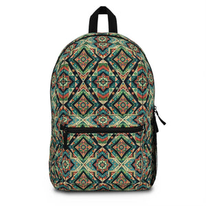 Vibrant Patola Pattern Backpack - Travel Heritage - Dipaliz - Backpacks