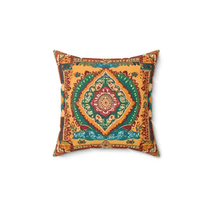 Vibrant Indian Pattern Spun Polyester Square Pillow - Dipaliz - 14’’ × - Throw Pillows