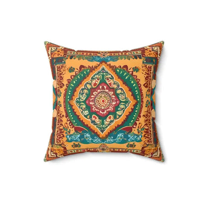 Bold Vibrant Indian Pattern Spun Polyester Square Pillows - 16’’ × Home Decor