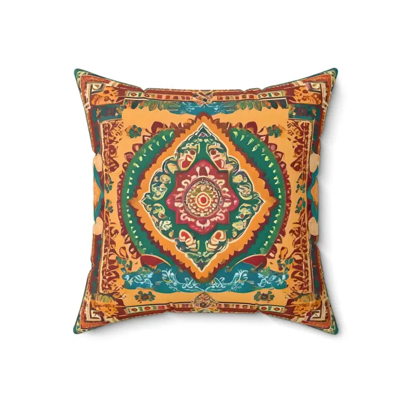 Bold Vibrant Indian Pattern Spun Polyester Square Pillows - Home Decor