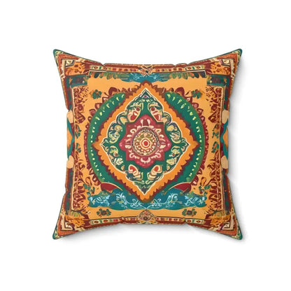 Bold Vibrant Indian Pattern Spun Polyester Square Pillows - Home Decor