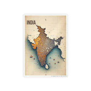 Graphic Map Gloss – India Landscapes Poster - Dipaliz - Posters Prints & Visual Artwork
