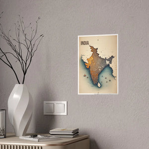 Graphic Map Gloss – India Landscapes Poster - Dipaliz - Posters Prints & Visual Artwork