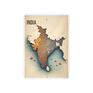 Graphic Map Gloss – India Landscapes Poster - Dipaliz - Posters Prints & Visual Artwork