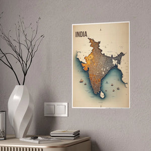 Graphic Map Gloss – India Landscapes Poster - Dipaliz - Posters Prints & Visual Artwork
